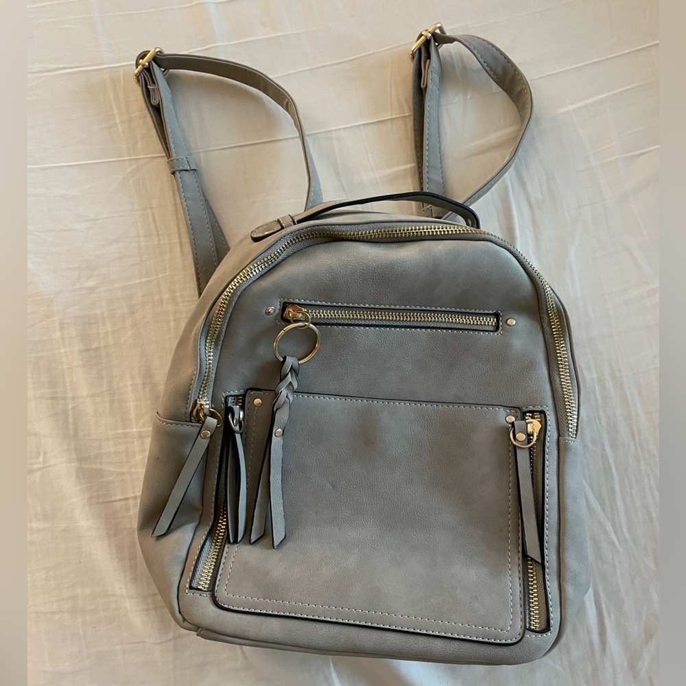 Gray with gold Backpack